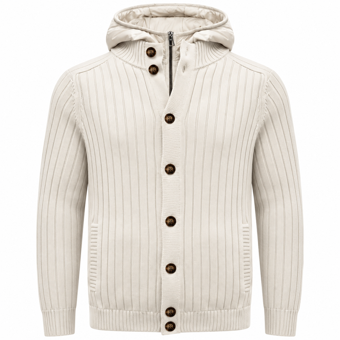 Vest met capucchon off white