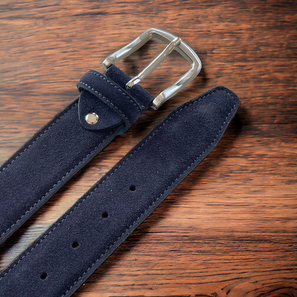 Suede ceintuur d.blauw