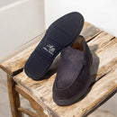 St Tropez goldlabel suede blauw