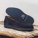 St Tropez goldlabel suede blauw