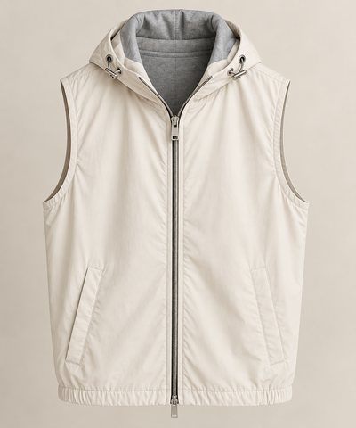 Hooded tech Bodywarmer taupe sand