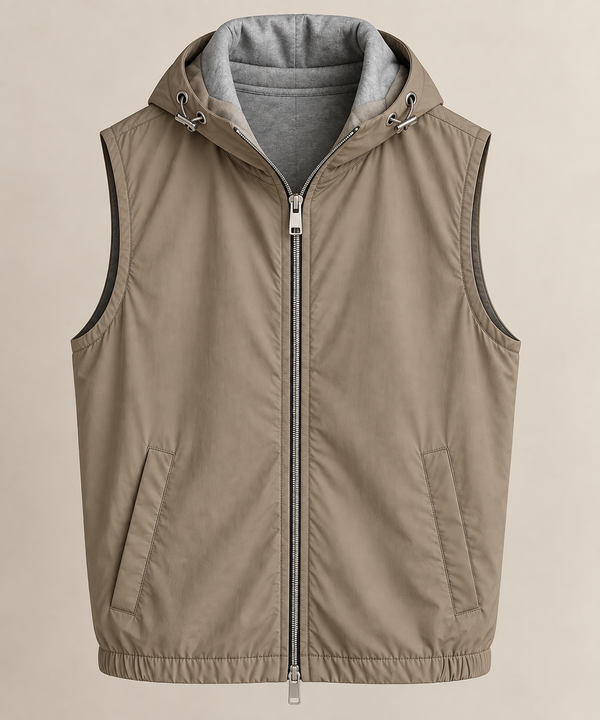 Hooded tech Bodywarmer taupe