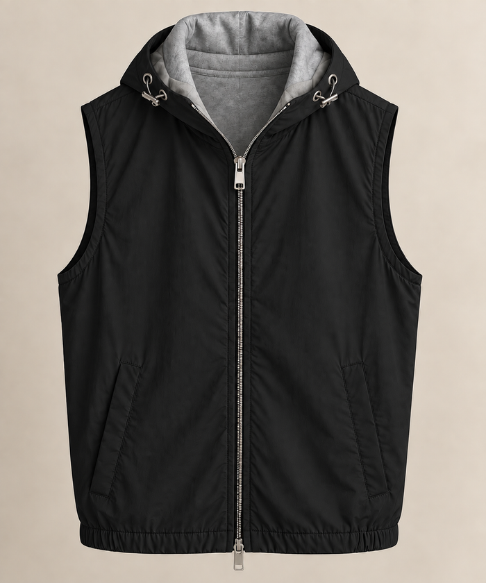 Hooded tech Bodywarmer zwart