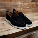 loafer suede zwart alberto bellini