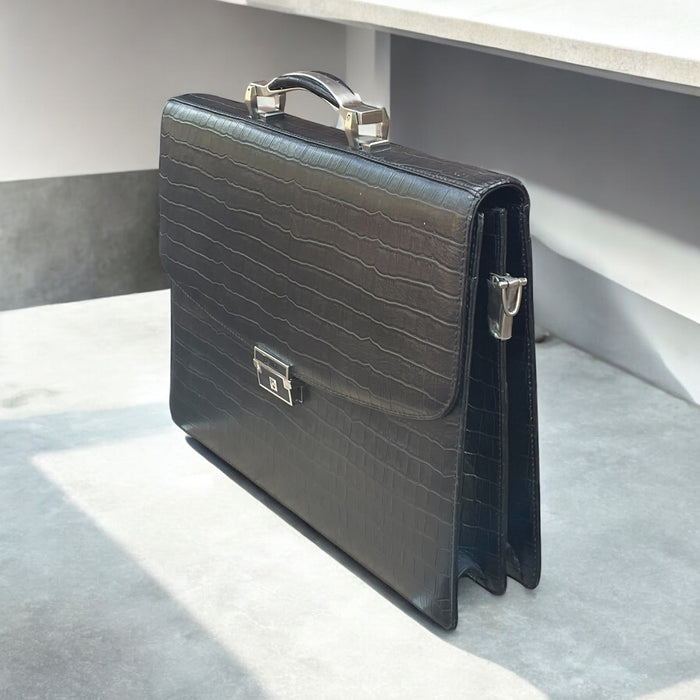 Alberto Bellini briefcase croco