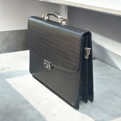 Alberto Bellini briefcase croco