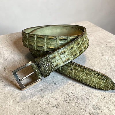 Alberto Bellini Handmade Croco Belt – groen