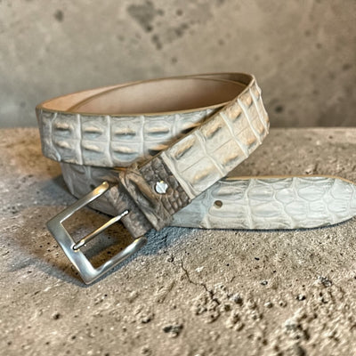 Alberto Bellini Handmade Croco Belt –Off white