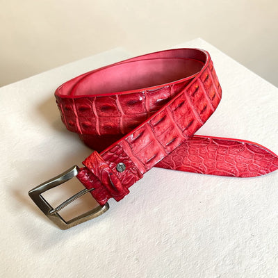 Alberto Bellini Handmade Croco Belt –Rosso