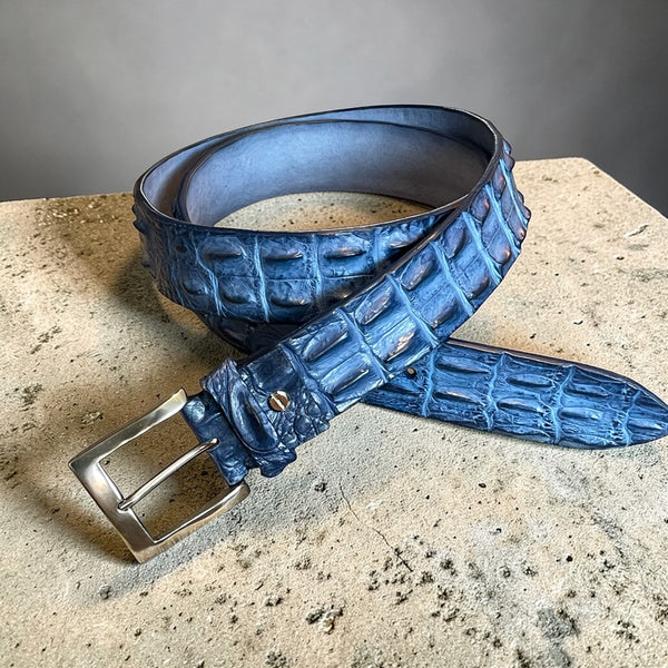 Alberto Bellini Handmade Croco Belt – Jeans bl