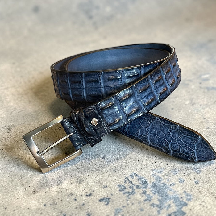Alberto Bellini Handmade Croco Belt – Blauw