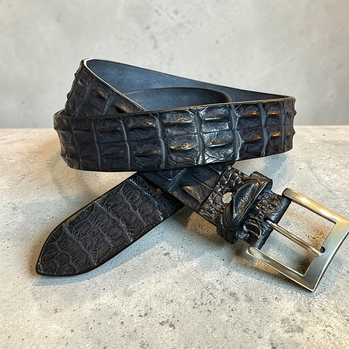 Alberto Bellini Handmade Croco Belt – Zwart