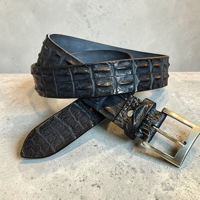 Alberto Bellini Handmade Croco Belt – Zwart