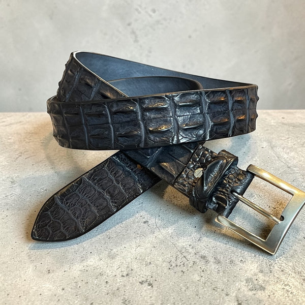 Alberto Bellini Handmade Croco Belt – Zwart