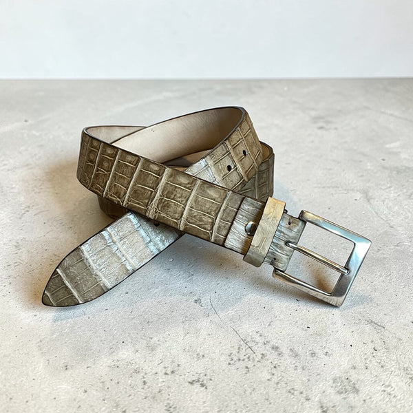 Alberto Bellini Handmade Croco Belt –lce