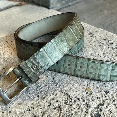 Alberto Bellini Handmade Croco Belt –Salvia