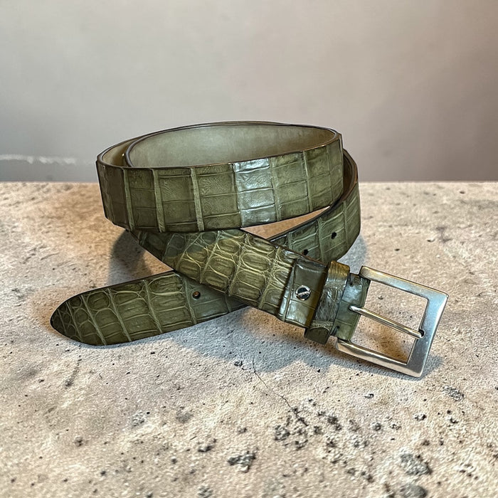 Alberto Bellini Handmade Croco Belt –groen