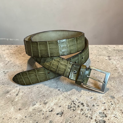 Alberto Bellini Handmade Croco Belt –groen