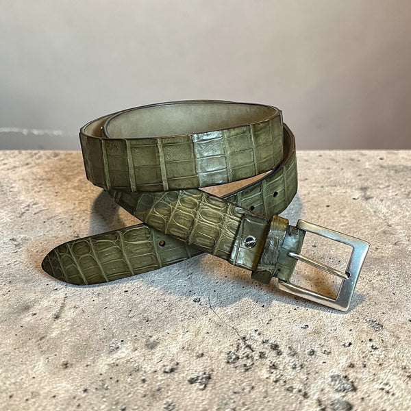 Alberto Bellini Handmade Croco Belt –groen