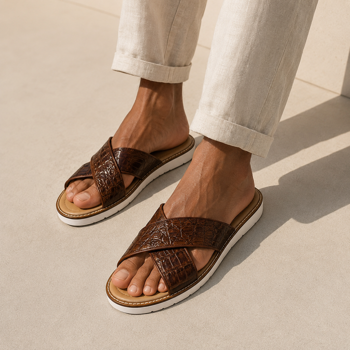 AB handmade croco slides