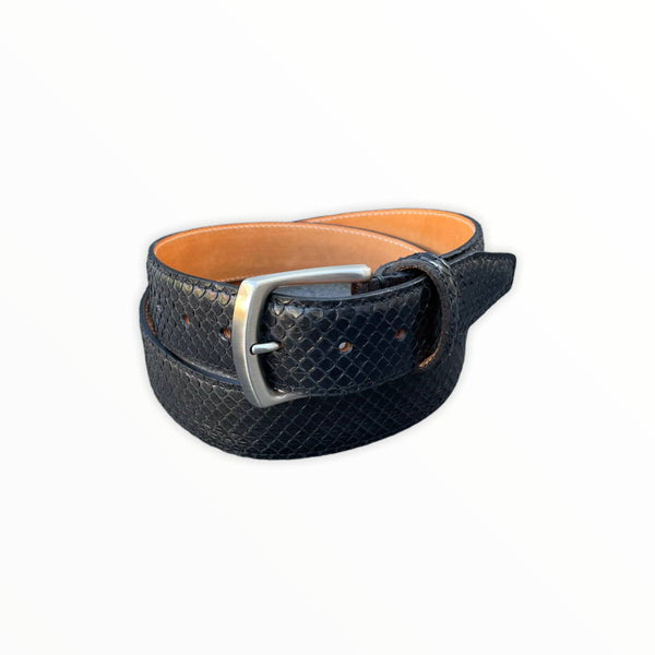 Riemen - Black Python - Leder - Alberto Bellini
