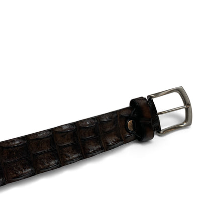 Croco || Riem leder || Dark brown - Alberto Bellini