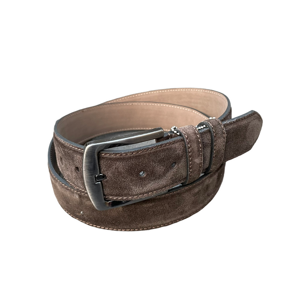 Suede riem || Alberto Bellini | Donker bruin - Alberto Bellini